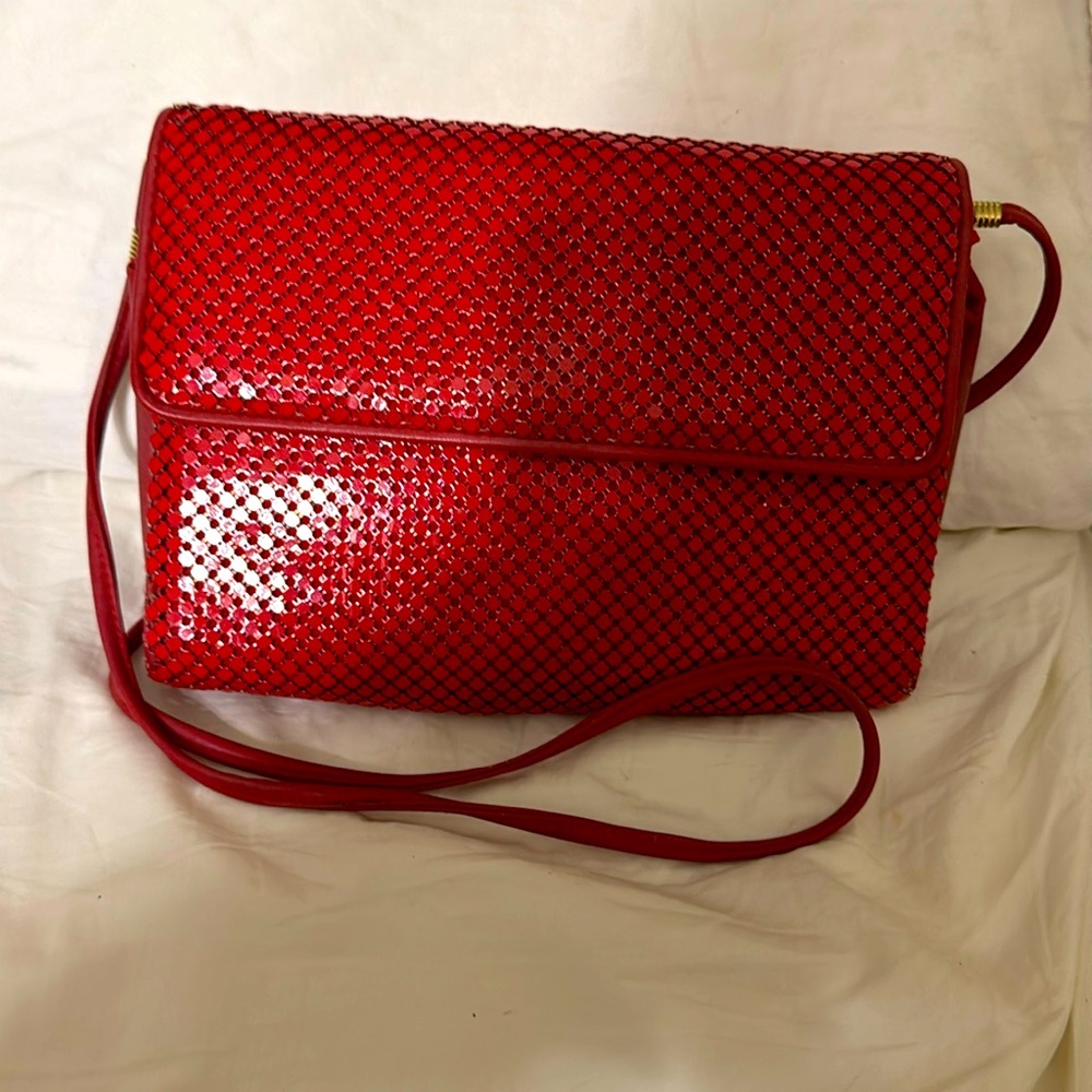 Whiting and Davis VINTAGE 70’s Red Mesh Clutch